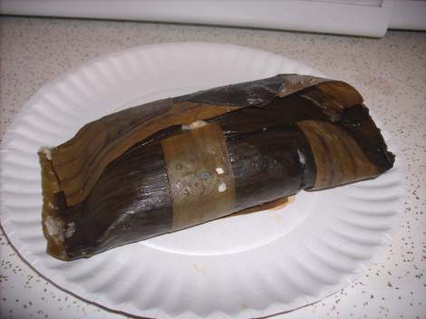 Tamale Wrapped in Banana Leaves